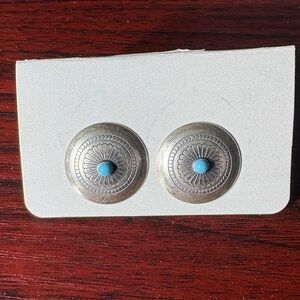 Sterling Silver and Sleepy Beauty Post Back Earrings